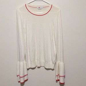 BODEN Cream Sweater Ruffle Sleeve